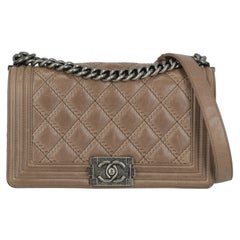 Chanel Women Shoulder bags Boy Beige Leather
