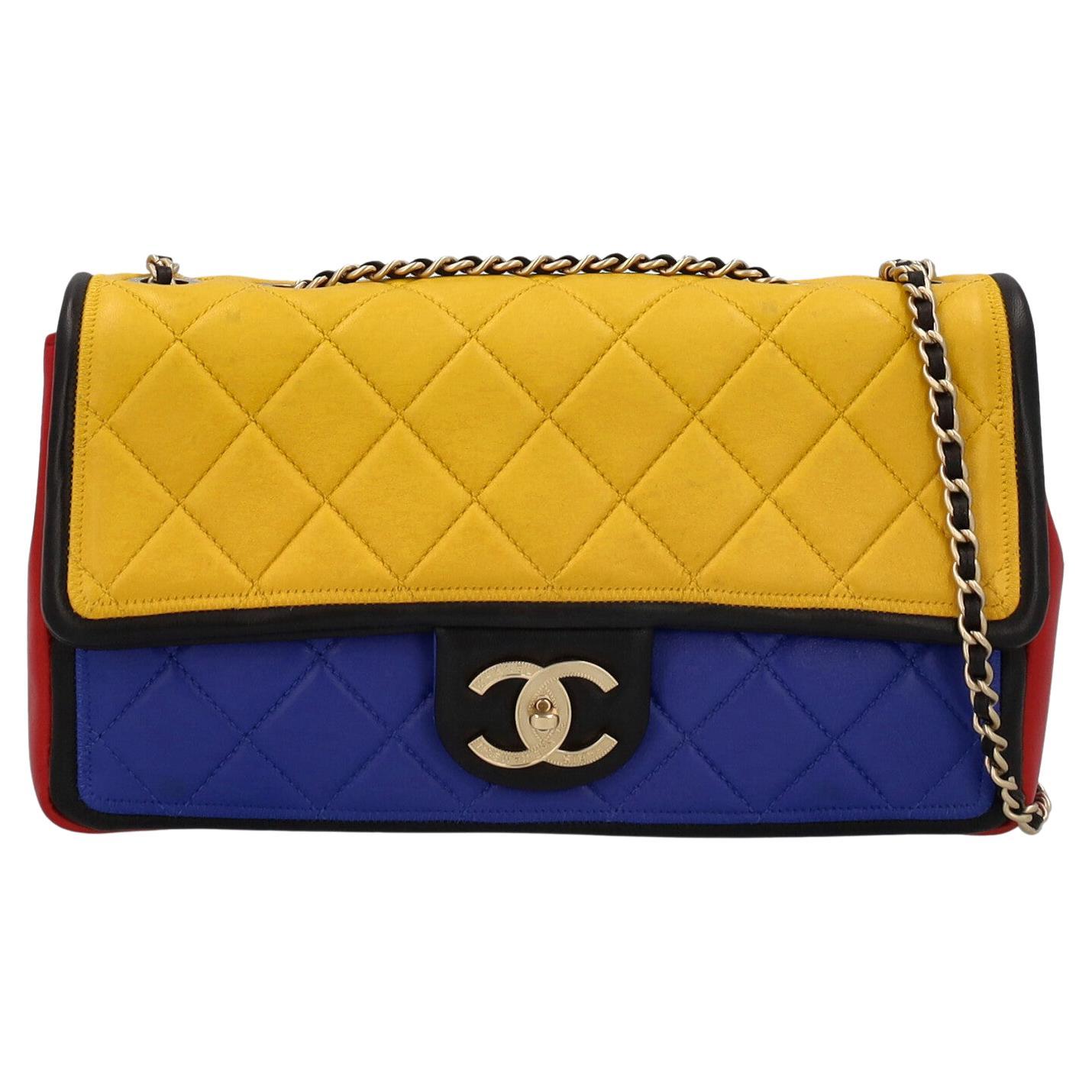Chanel Women Shoulder bags Timeless Navy, Red, Yellow Leather 
