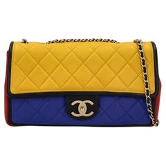 Chanel Women Shoulder bags Timeless Navy:: Red:: Yellow Leather
