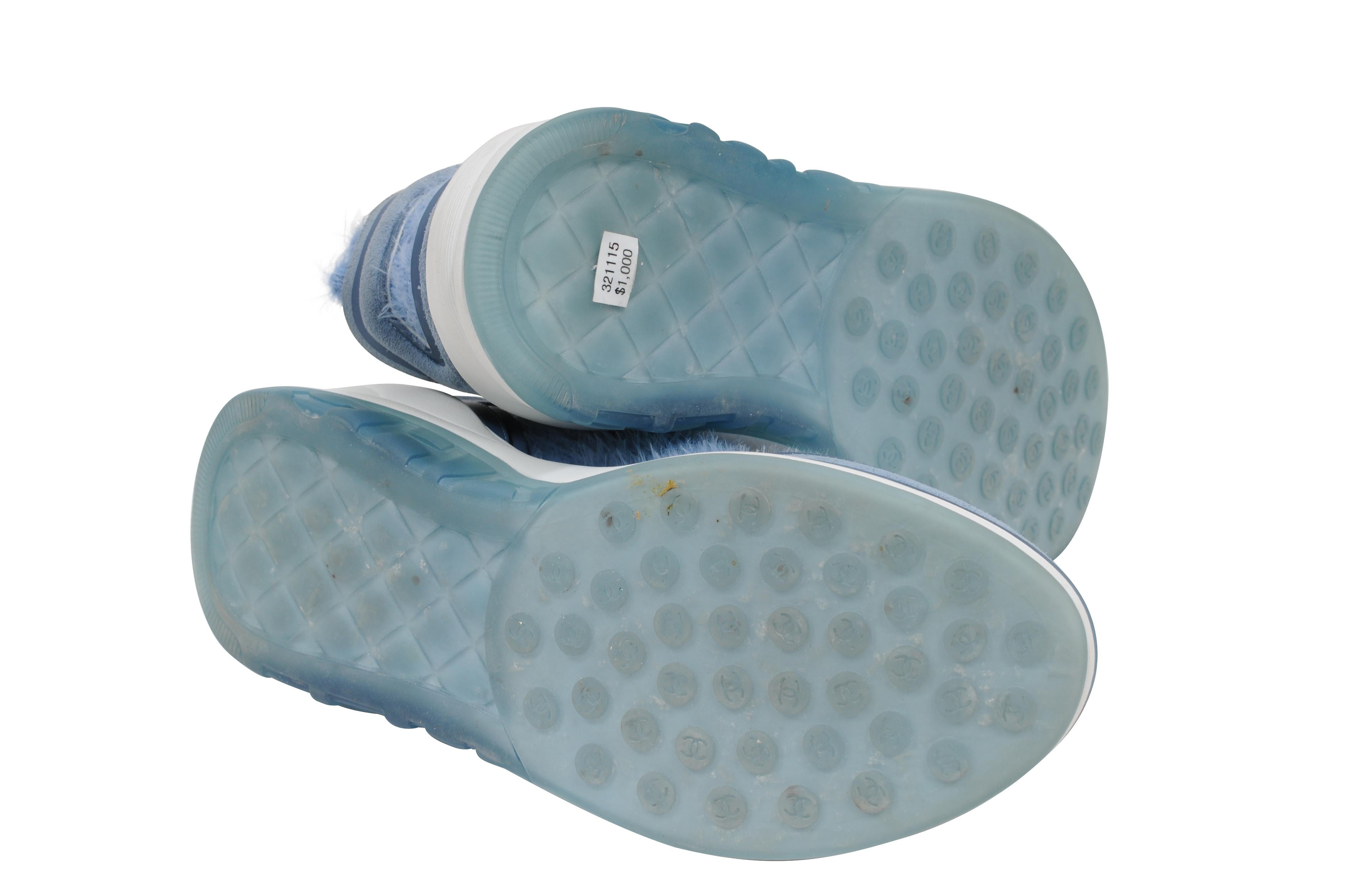 Chanel Mujer Sport Sprint Sneakers Talla 38 US 8 Azul Cachemira Low Top Trainers en venta 6