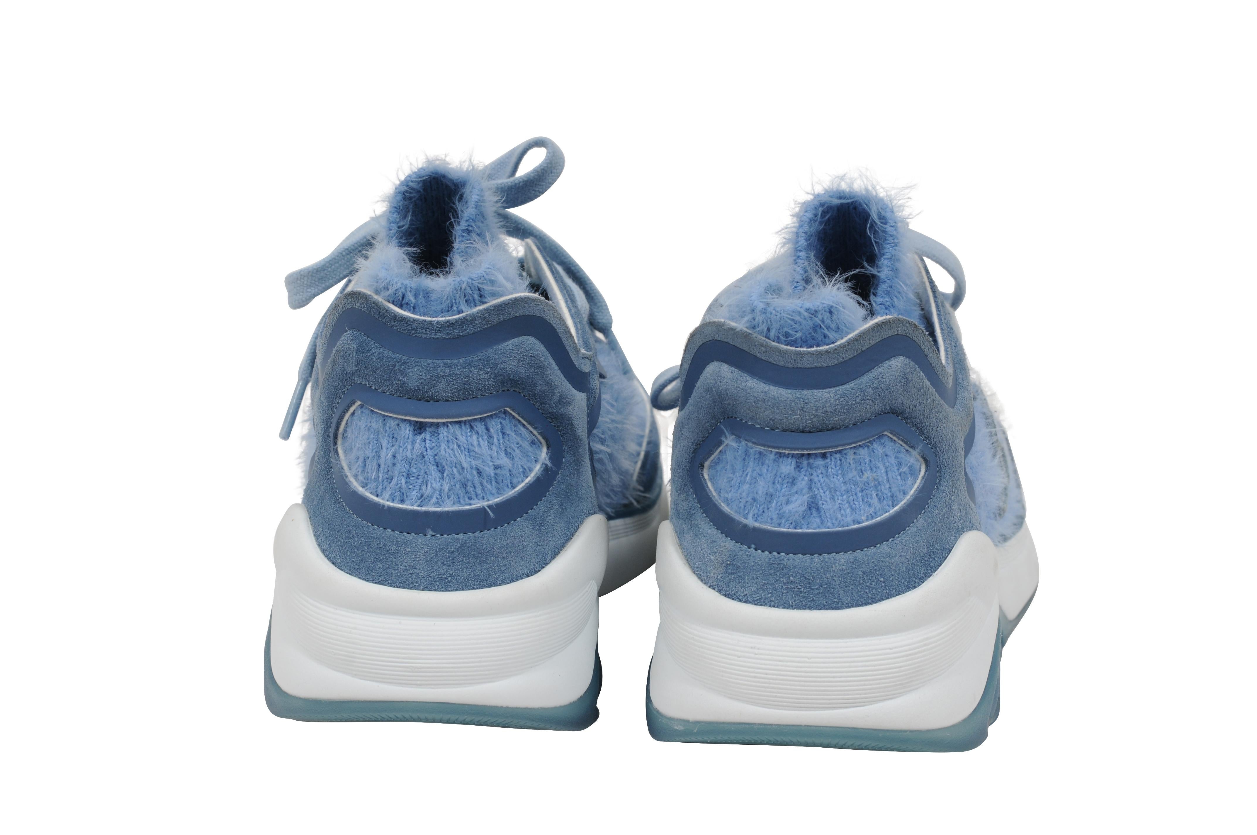 Chanel Mujer Sport Sprint Sneakers Talla 38 US 8 Azul Cachemira Low Top Trainers en venta 2