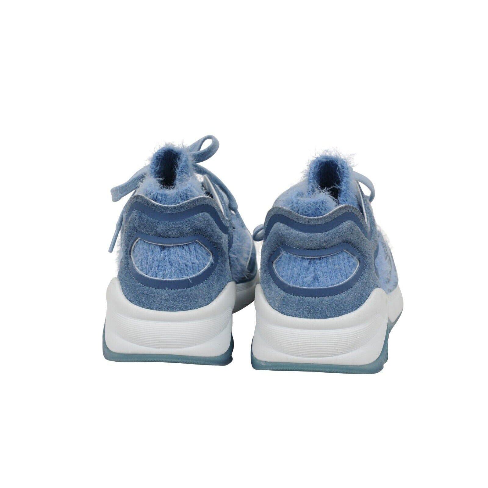 Chanel Frauen Sport Sprint Sneakers Größe 38 US 8 Blau Kaschmir Low Top Trainers im Angebot 3