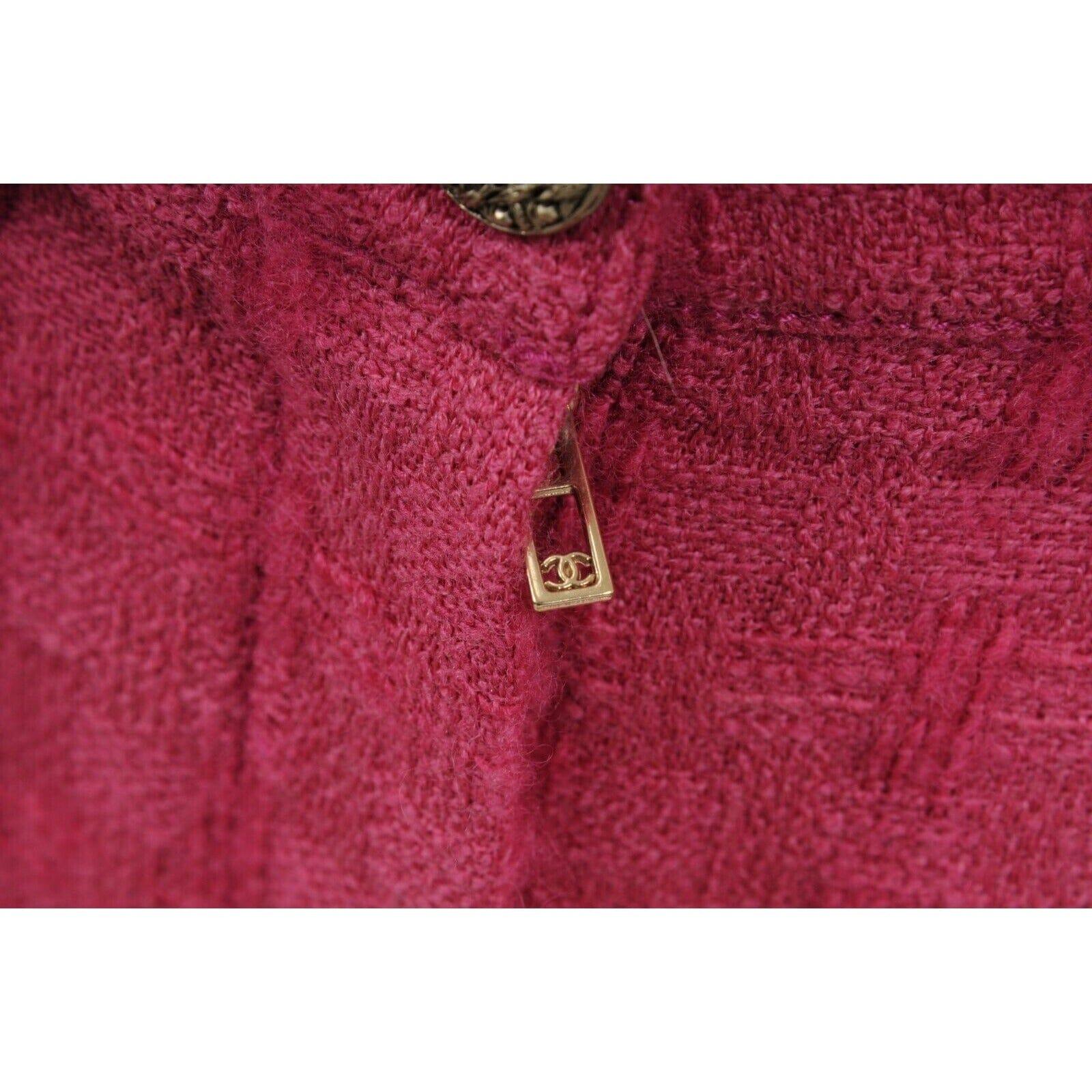 Chanel Frauen weites Bein Hose Größe 38 US6 Rose Rosa 100% Wolle Tweed stricken Hose im Angebot 1