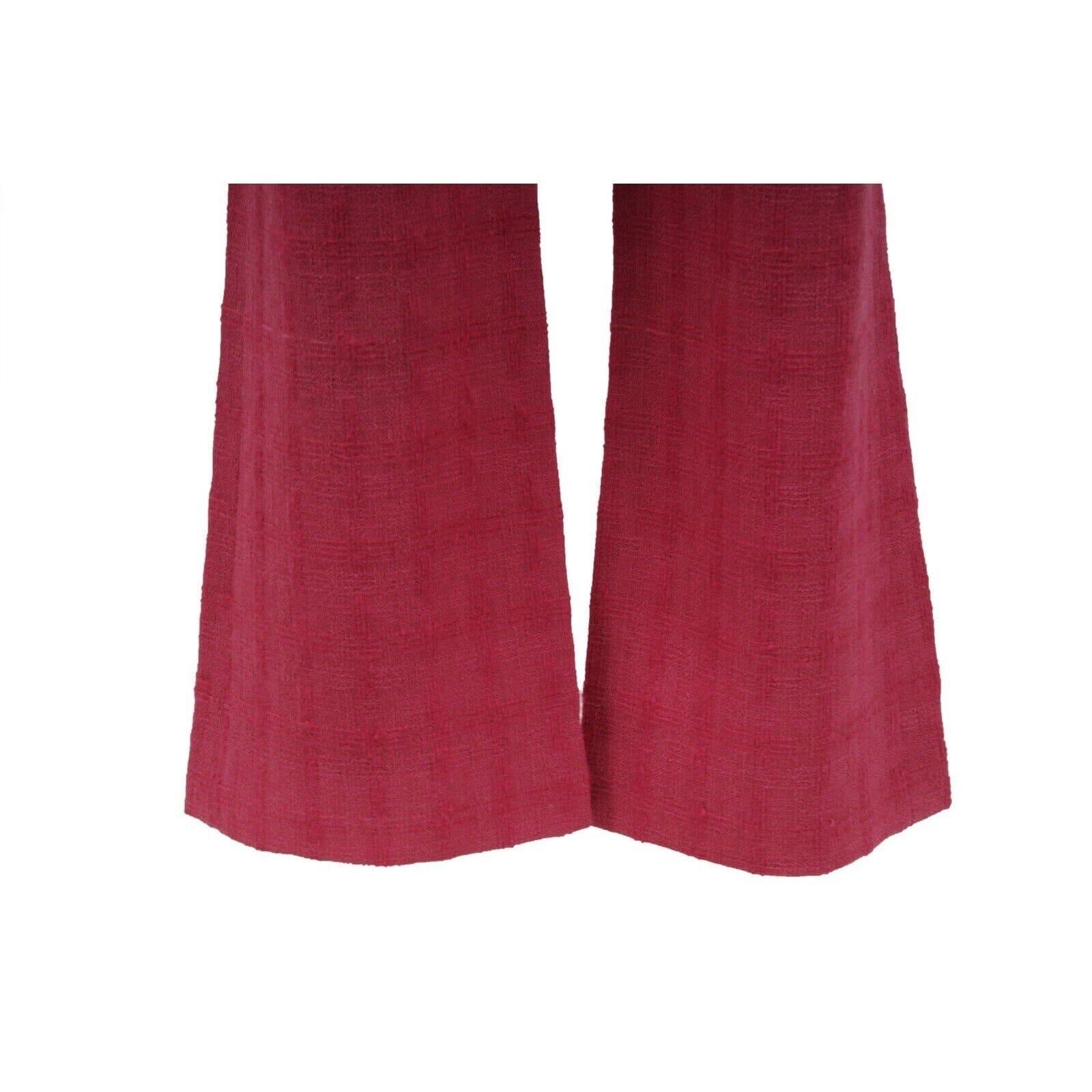 Chanel Frauen weites Bein Hose Größe 38 US6 Rose Rosa 100% Wolle Tweed stricken Hose im Angebot 2