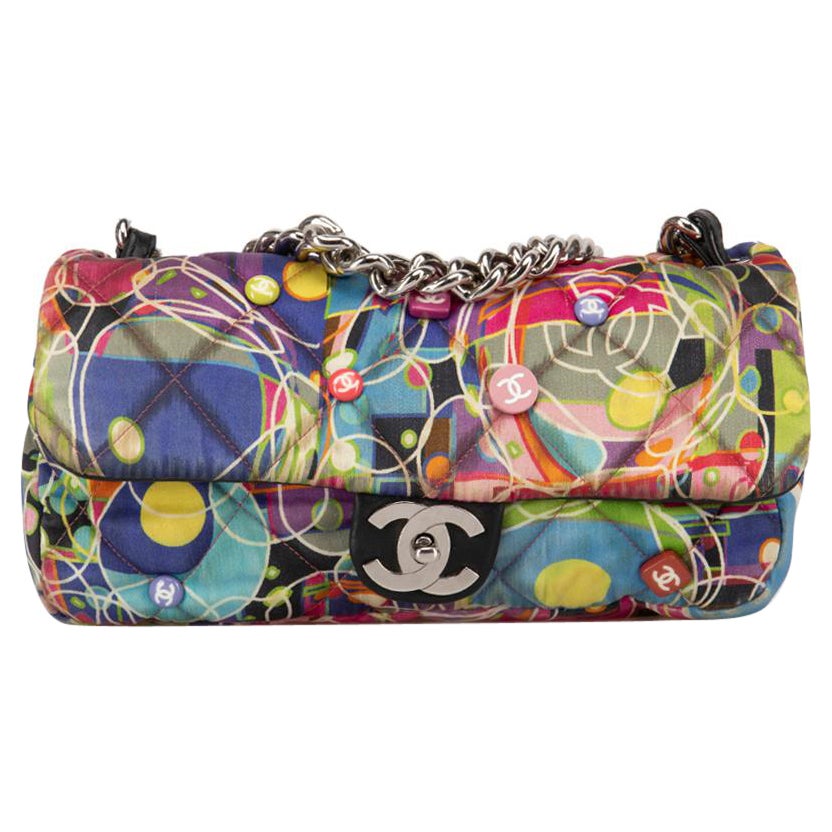 Chanel Women
s 2006-08 Kaleidoscope Satin Medium Quilted Flap Bag
