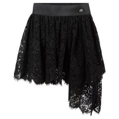 Pantaloncini a strati in pizzo nero Chanel Donna