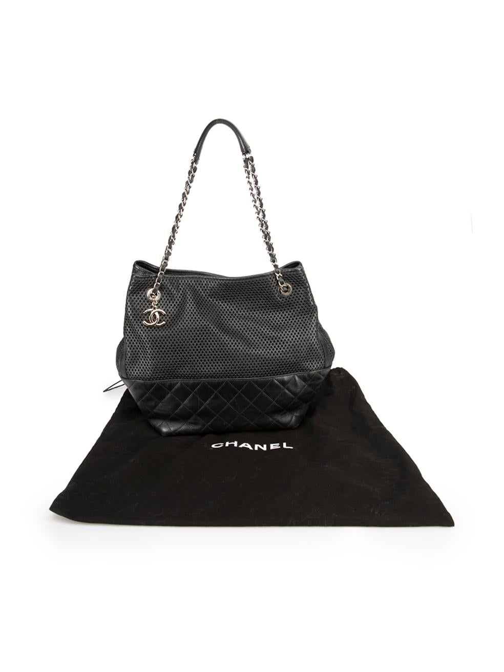 Chanel Women's Black Leather CC Up In The Air Tote For Sale 6