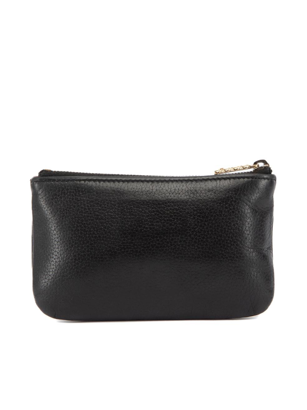 Chanel Women's Black Leather CC Zip Top Coin Purse In Excellent Condition In London, GB
