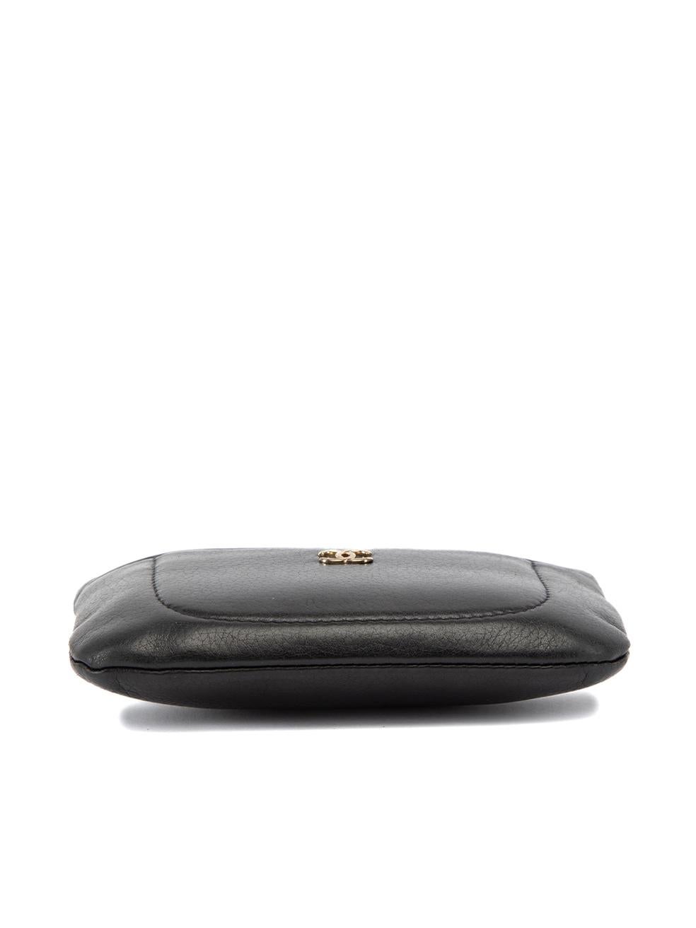Chanel Women's Black Leather CC Zip Top Coin Purse 1