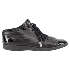 Chanel Women's Black Patent Leather Cap Toe CC Trainers