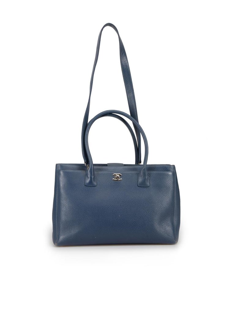 Chanel Women's Blue Calfskin Cerf Executive Tote For Sale at 1stDibs