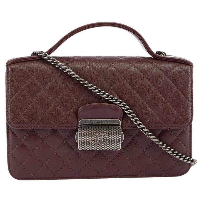 Chanel Women's Burgundy Mini University CC Flap Bag For Sale at 1stDibs