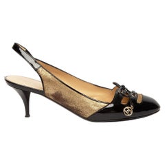 Chanel Women's CC Lace Up Slingback Low Heels