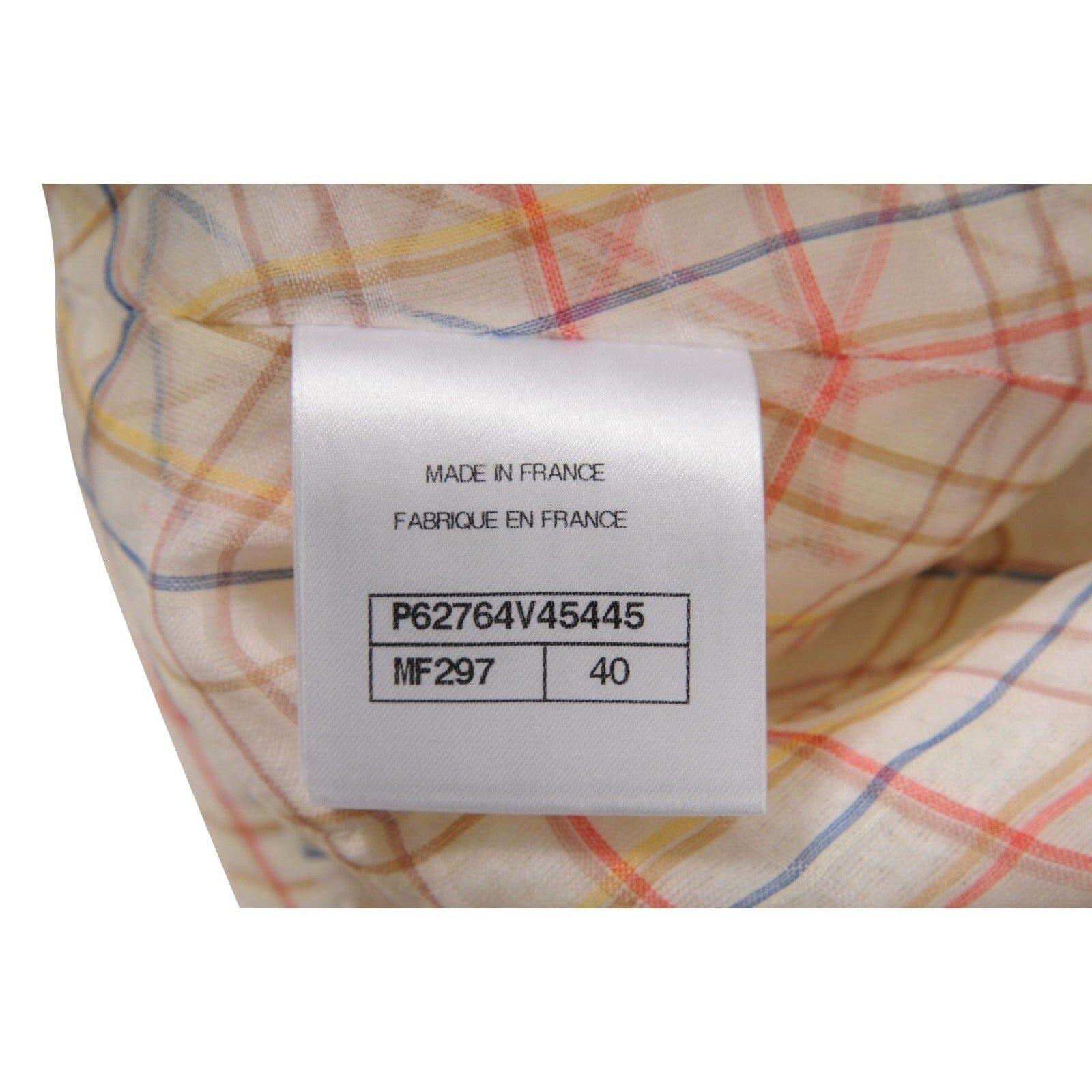 Chanel Womens CC Logo Mini Skirt 40 Nude Tan White Cargo Pocket Tweed Knit en vente 6