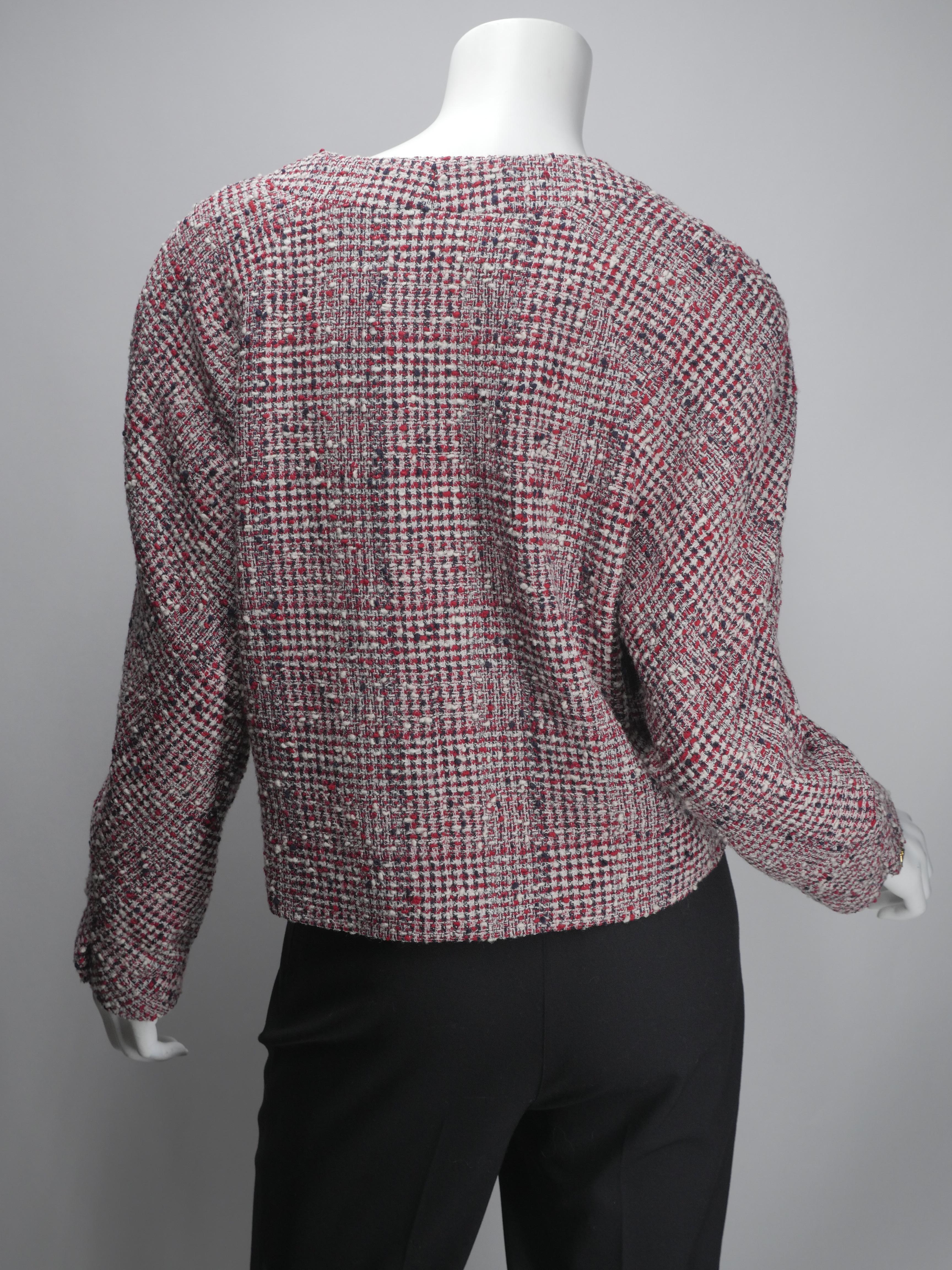 Chanel Women's Double-Breasted Tweed Cropped Jacket  4