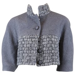 Chanel Women's Gray Wool Short Blazer