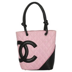 Chanel Women's Handbag Cambon Pink/Black Leather 