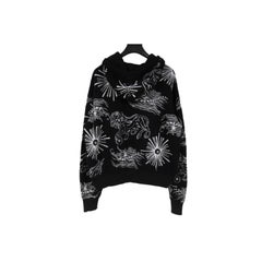 Chanel Womens Lion Sea CC Logo Hoodie Size 40 Large Black White Pullover Jacket