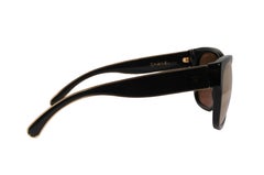 Chanel Womens Mirrored CC Logo Sunglasses 5270 Black Gold Gold Round Oval