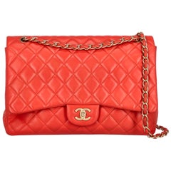 Chanel Women's Shoulder Bag Timeless Red Leather