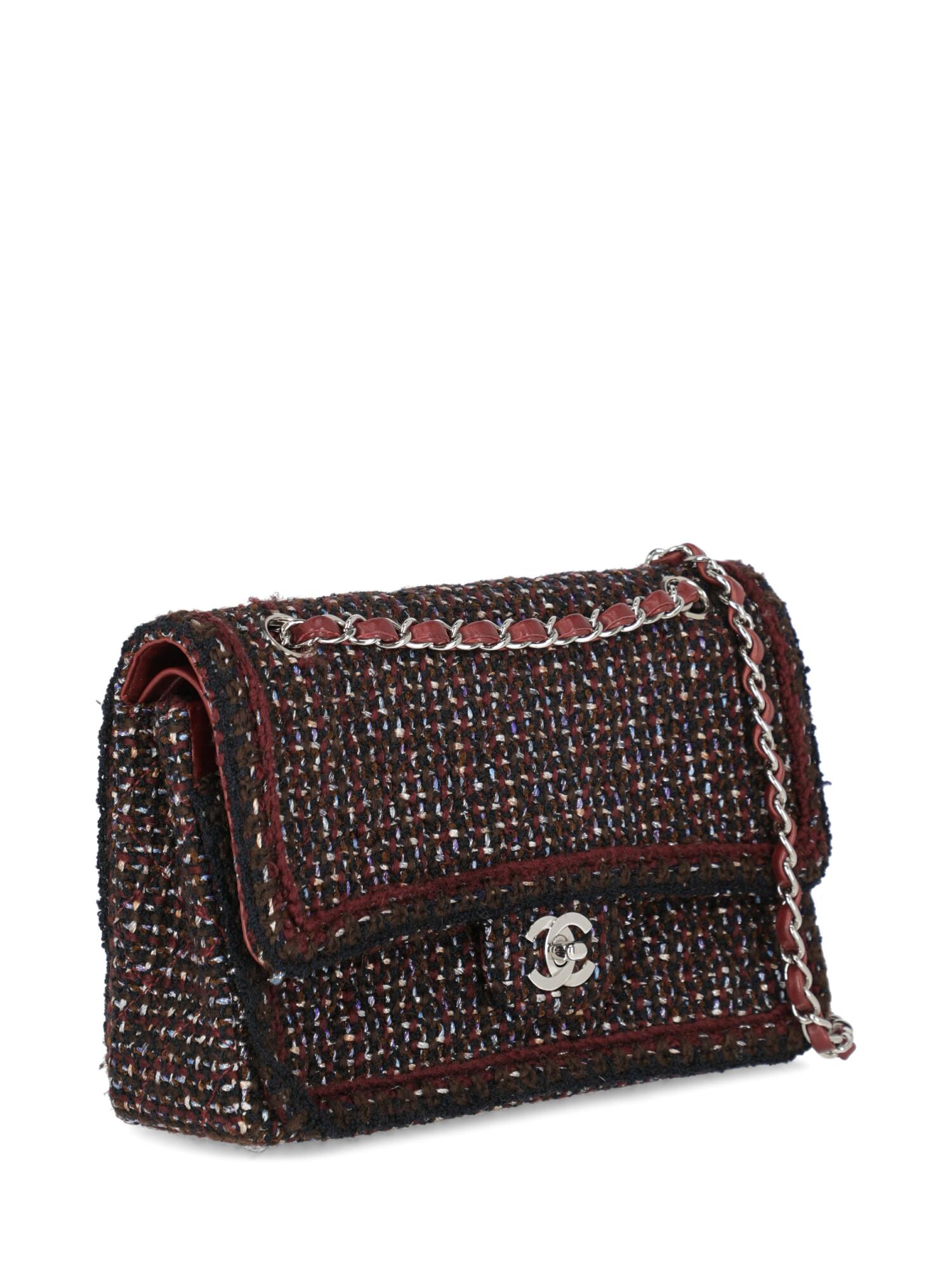 Black Chanel Women's Timeless Burgundy/Multicolor Fabric