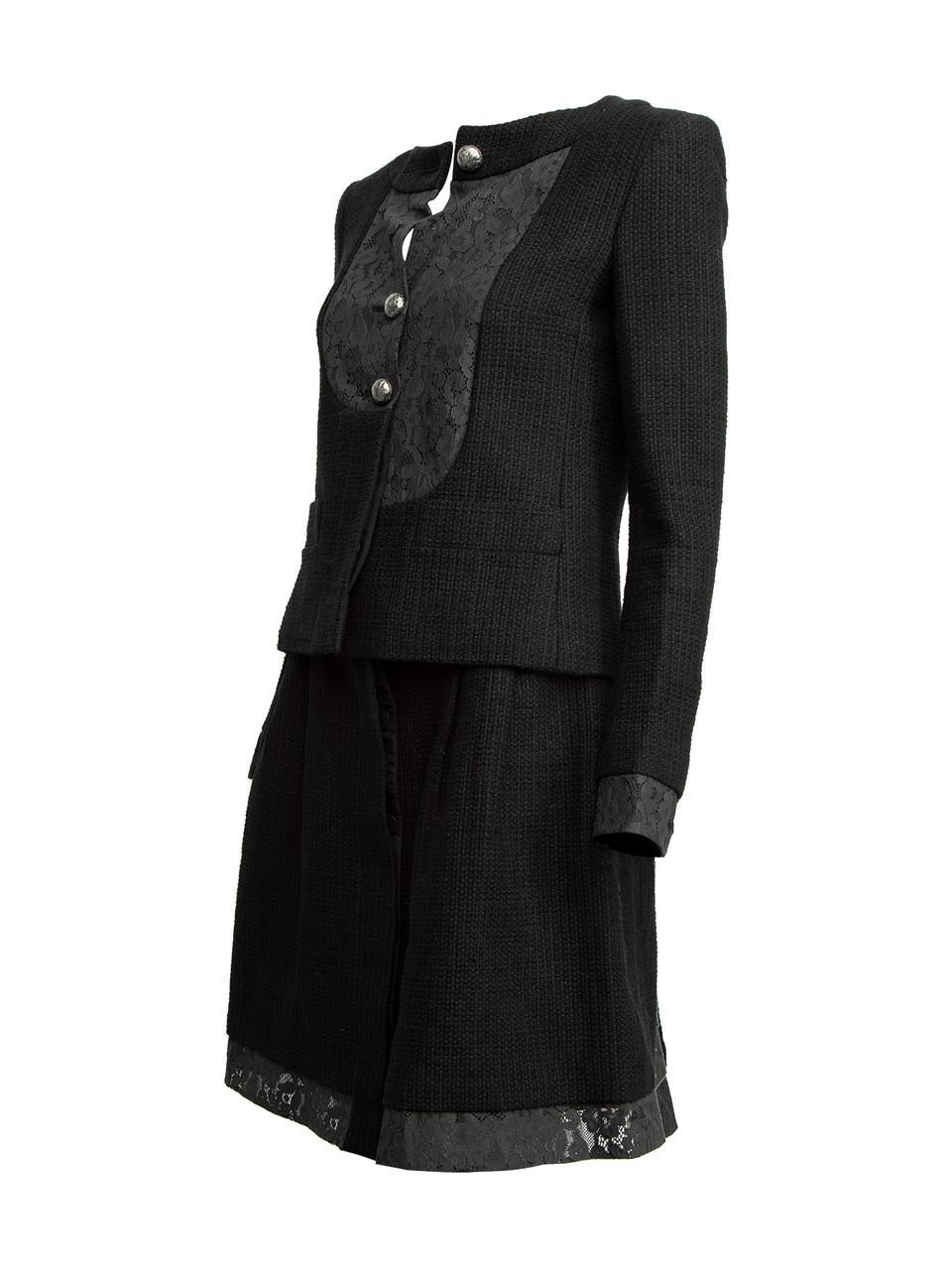 Chanel Women's Vintage Black Chanel Two Piece Suit For Sale 3