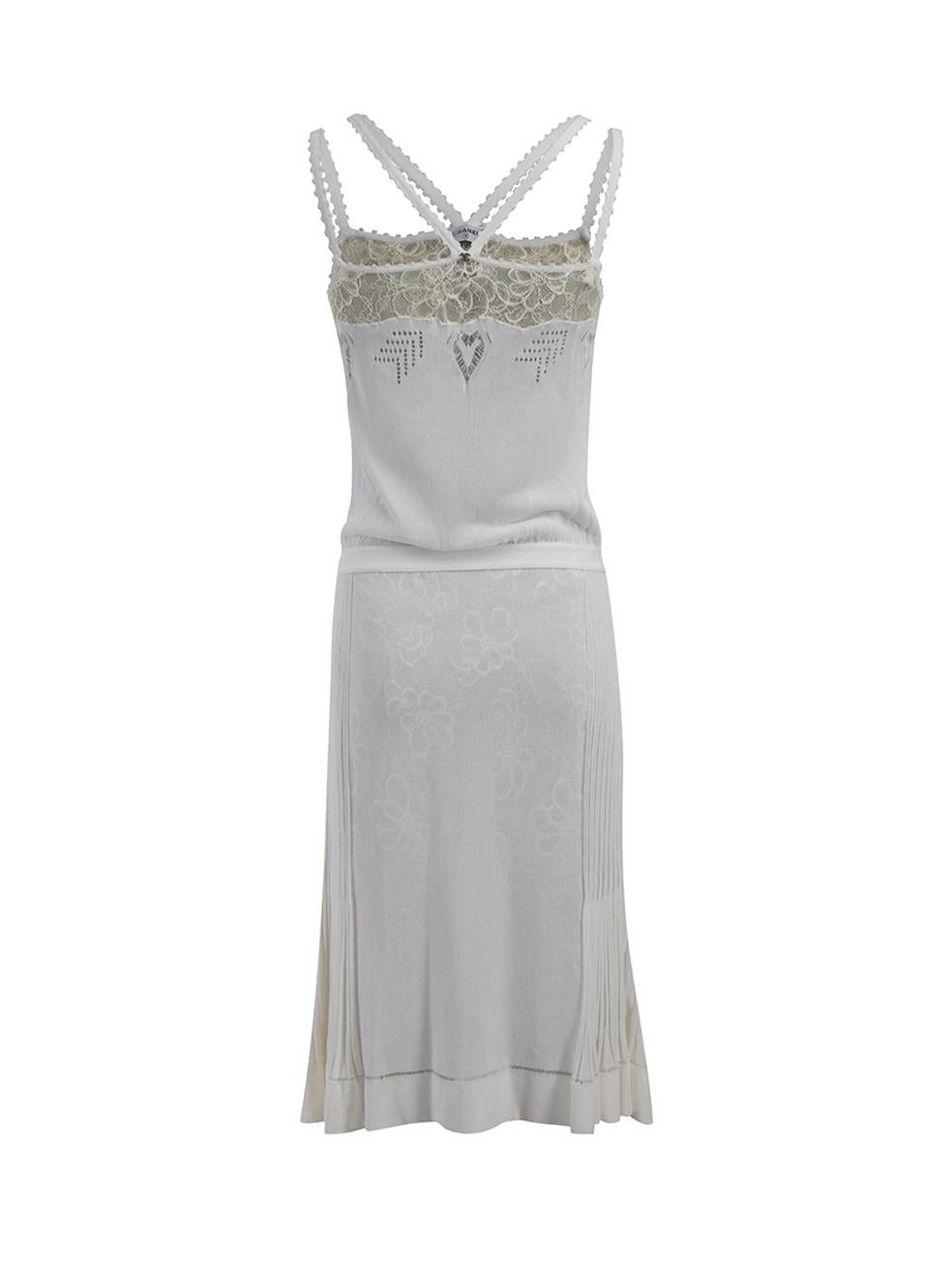Chanel Women's White SS 2006 Lace Panel Dress In Excellent Condition In London, GB