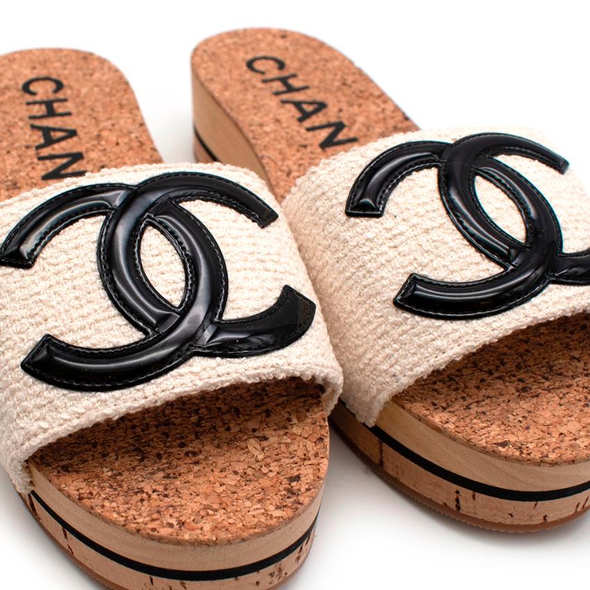 chanel cork sandals