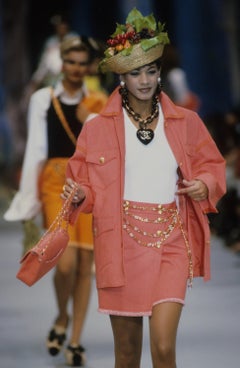 Chanel Wooden Heart-Shaped Clip-On Earrings, 1992