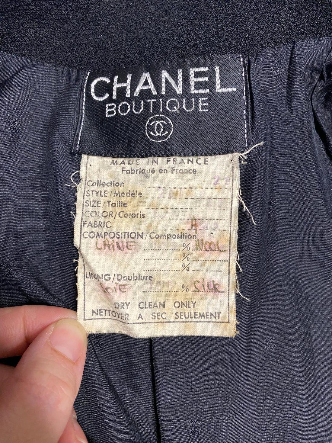 Chanel Anzug aus Wolle und Goldmetall aus Herbst, 1992 10