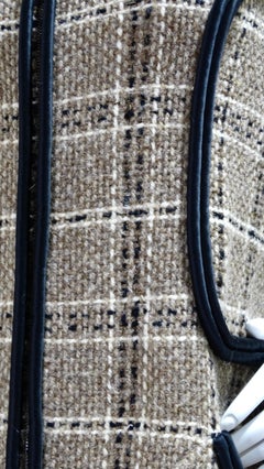 Chanel Wool Beige Tweed Long Coat