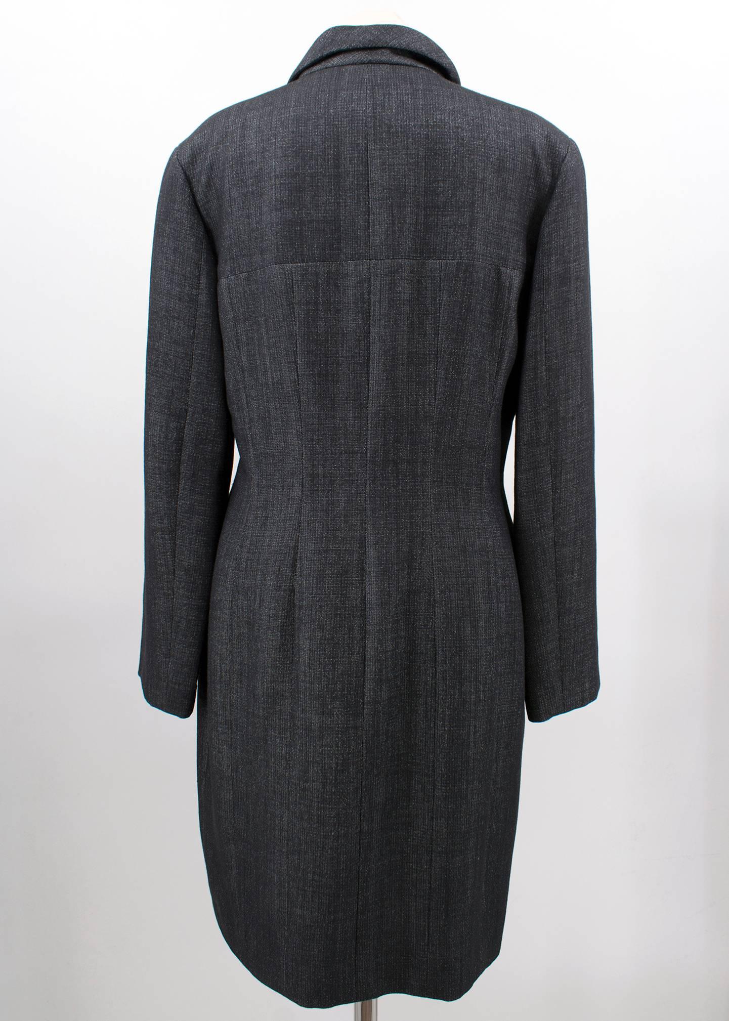 Chanel Wool Blend Grey Coat  In Excellent Condition For Sale In London, GB