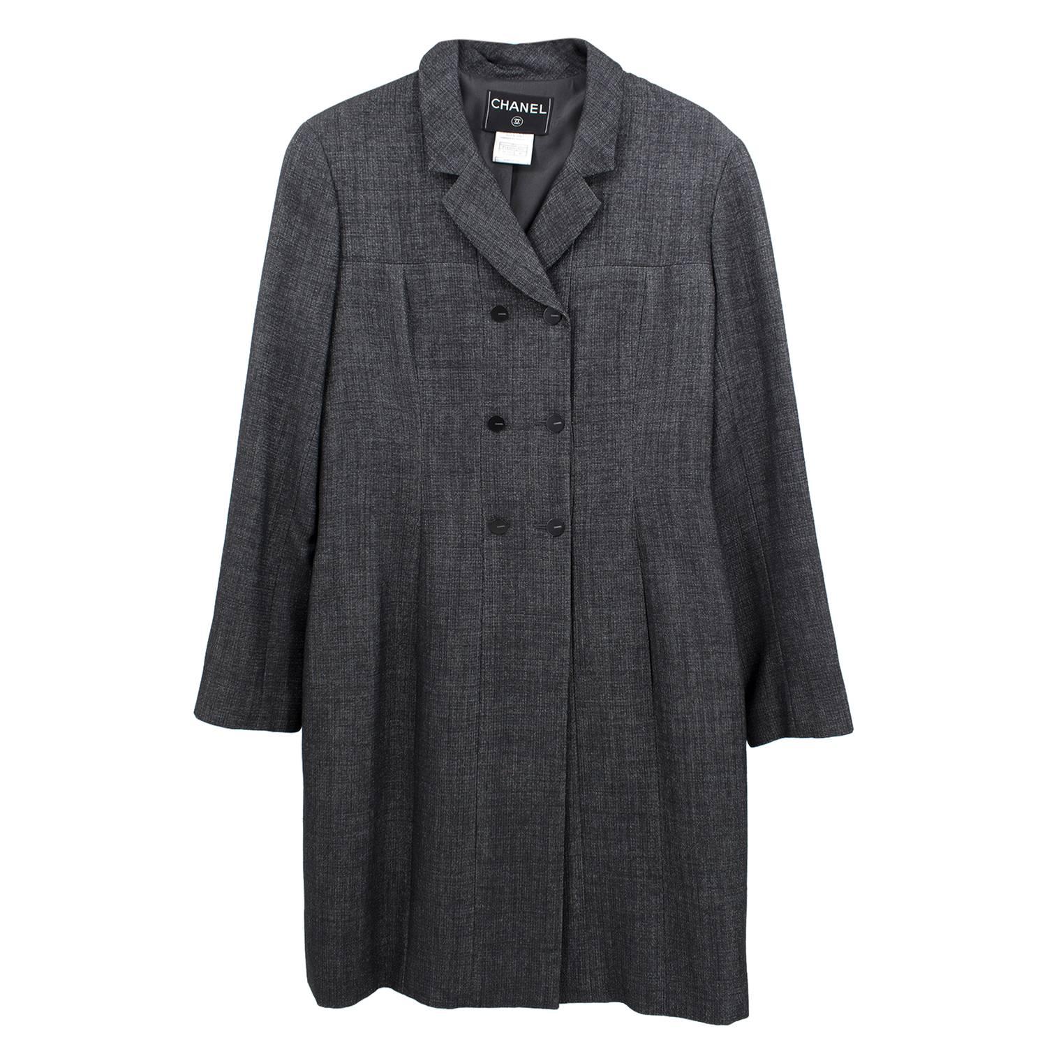 Women's Chanel Wool Blend Grey Coat  For Sale