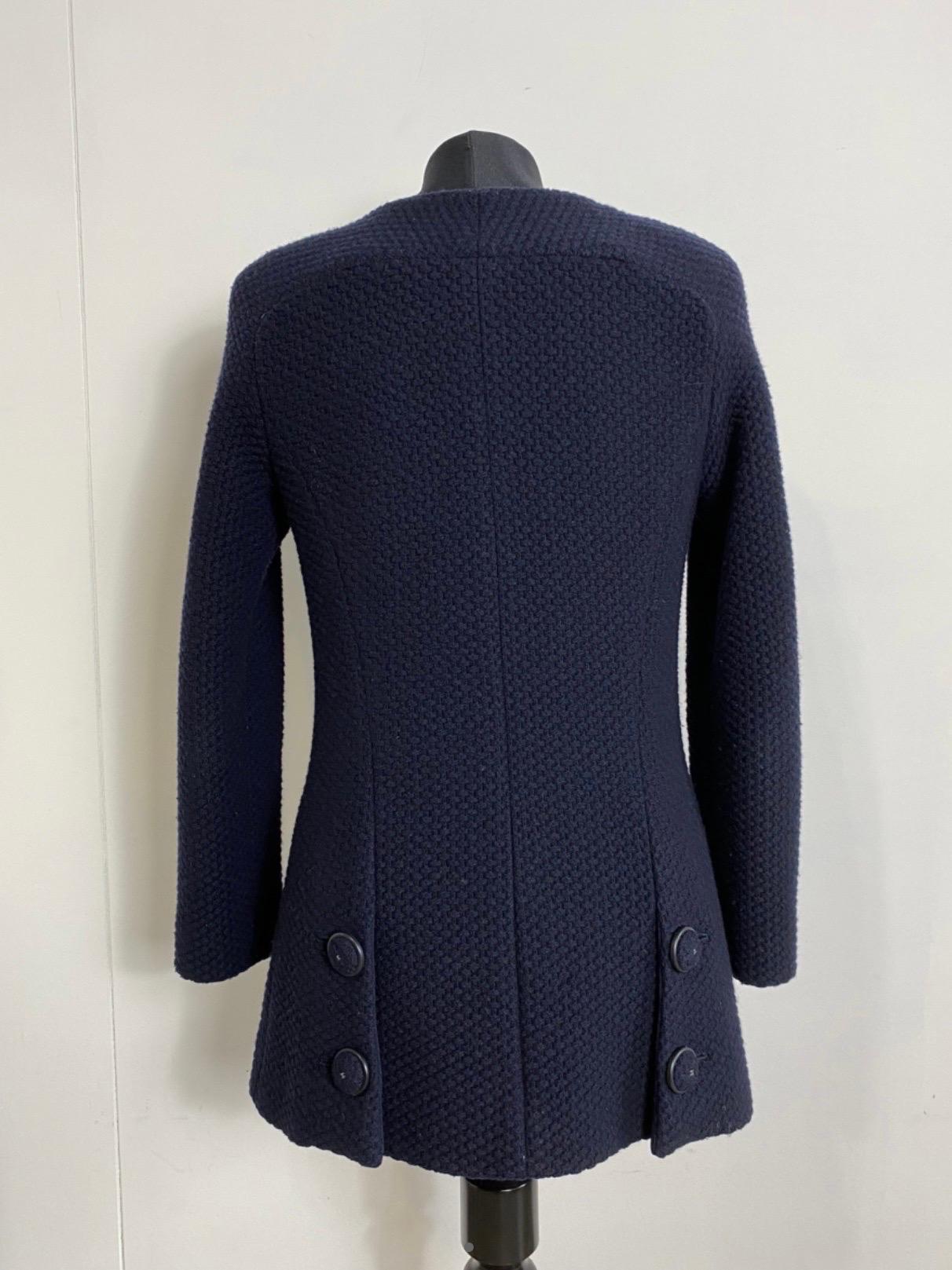Veste Chanel en laine bleue  Bon état - En vente à Carnate, IT