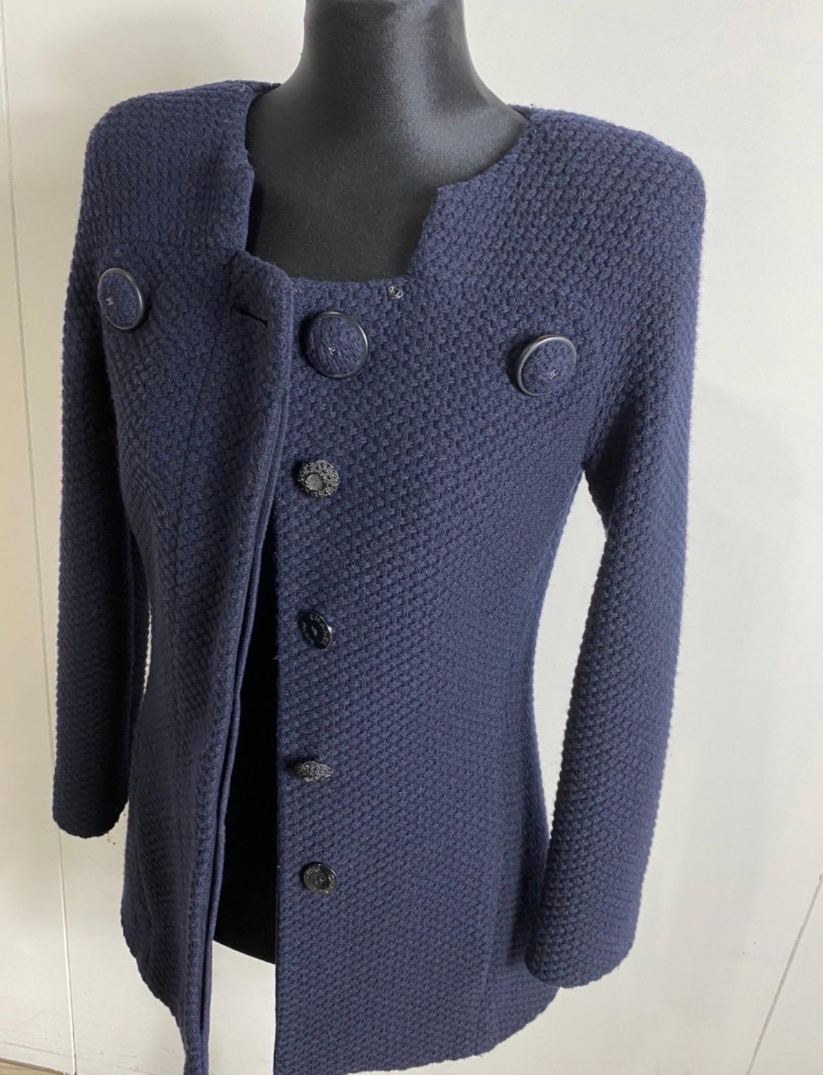 Chanel wool blue jacket  For Sale 2