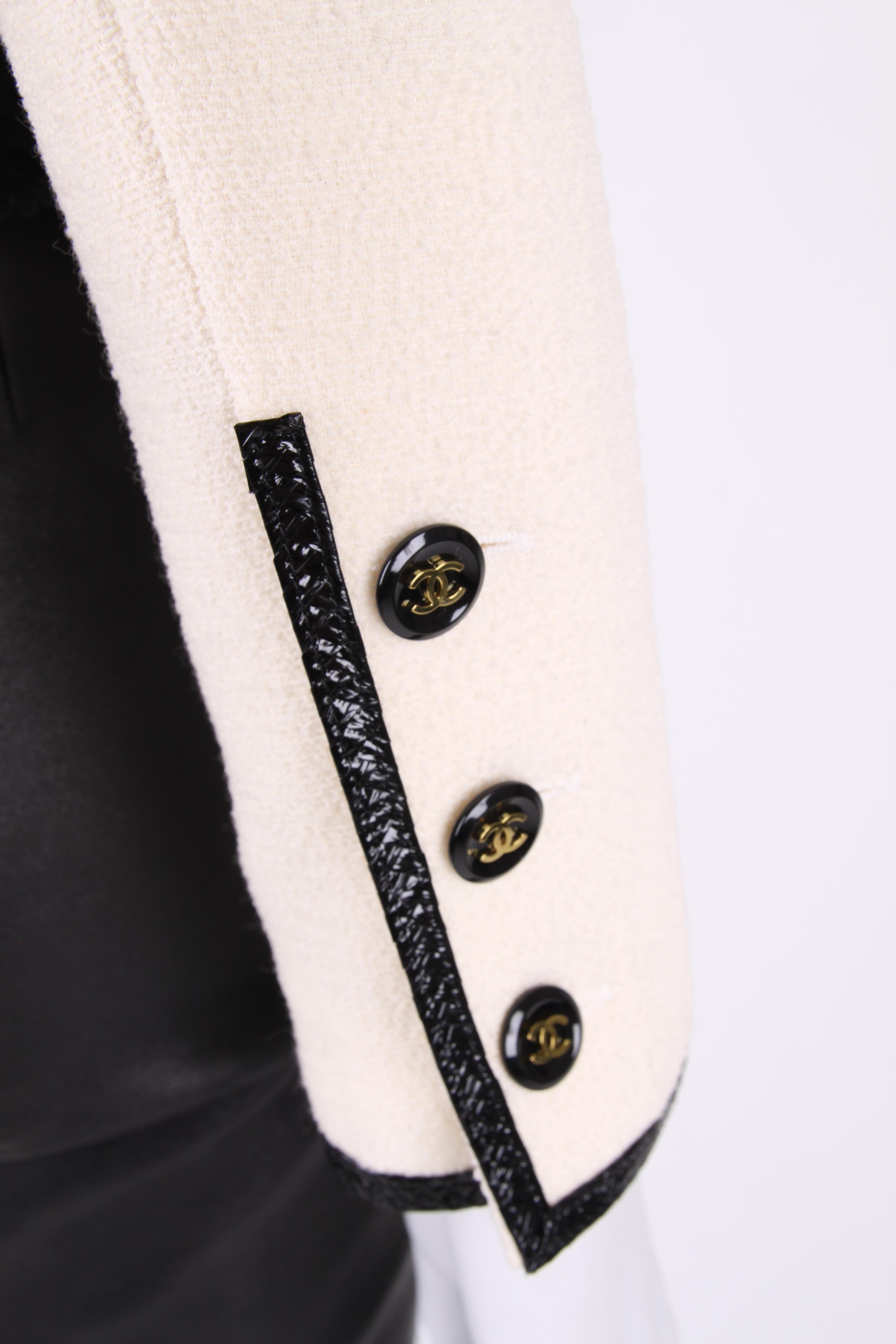 Chanel Wool Bolero Jacket - white/black 1995 1