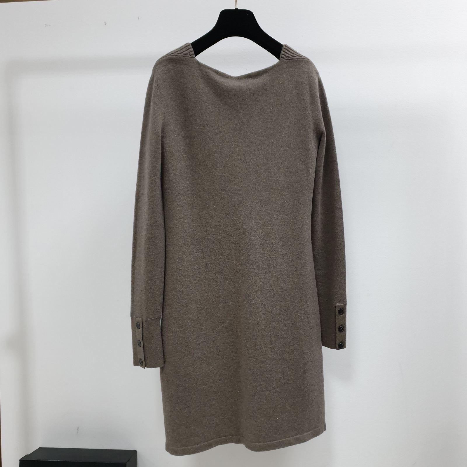Chanel Wool Cashmere Lurex Knit CC Logo Buttons Sweater Dress  1
