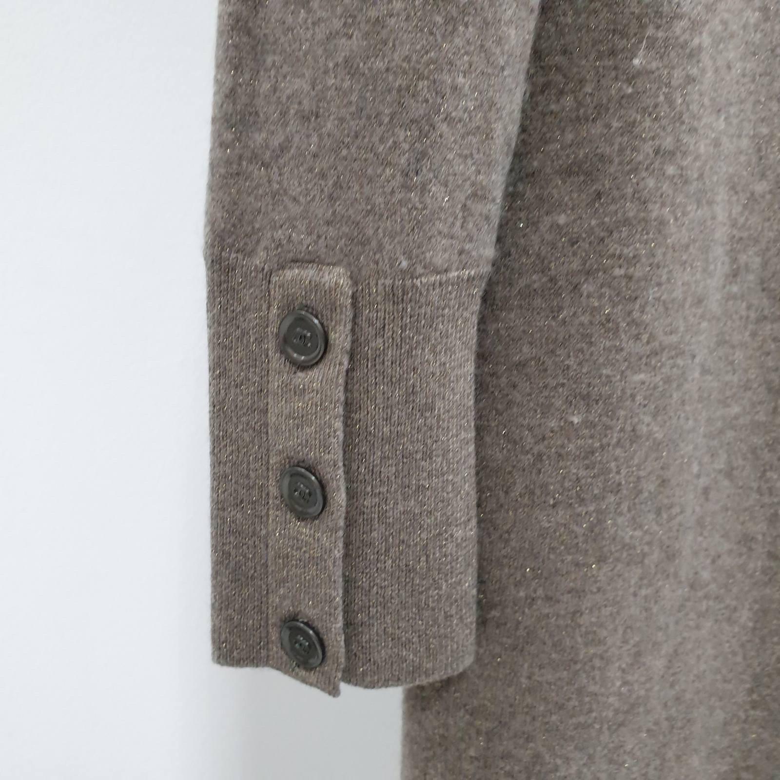 Chanel Wool Cashmere Lurex Knit CC Logo Buttons Sweater Dress  4