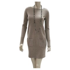 Chanel Wool Cashmere Lurex Knit CC Logo Buttons Sweater Dress