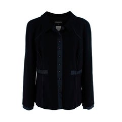 Chanel Wool Crepe Satin Trimmed Jacket