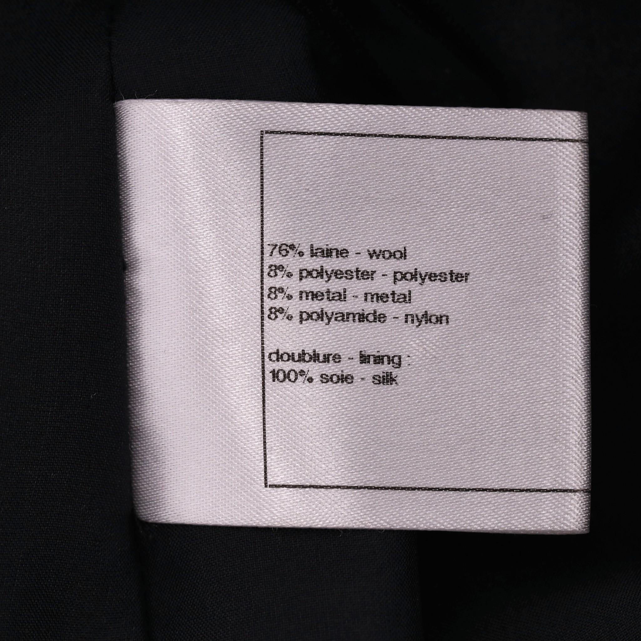 Chanel Wool & Glass Beaded Runway Wool Skirt 3