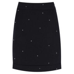 Chanel Wool & Glass Beaded Runway Wool Skirt