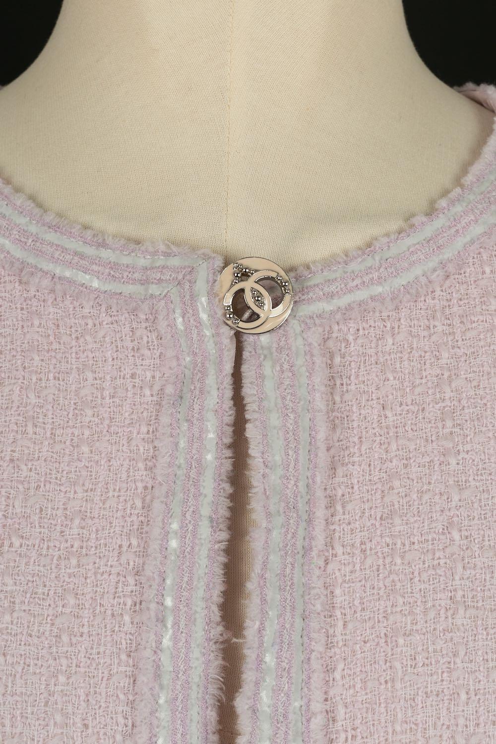 Women's Chanel Wool Jacket in Pink with Silk Liningwith For Sale