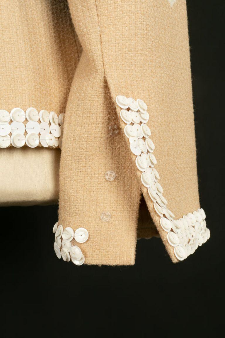 Chanel Wool Jacket Sewn with Sequins 2