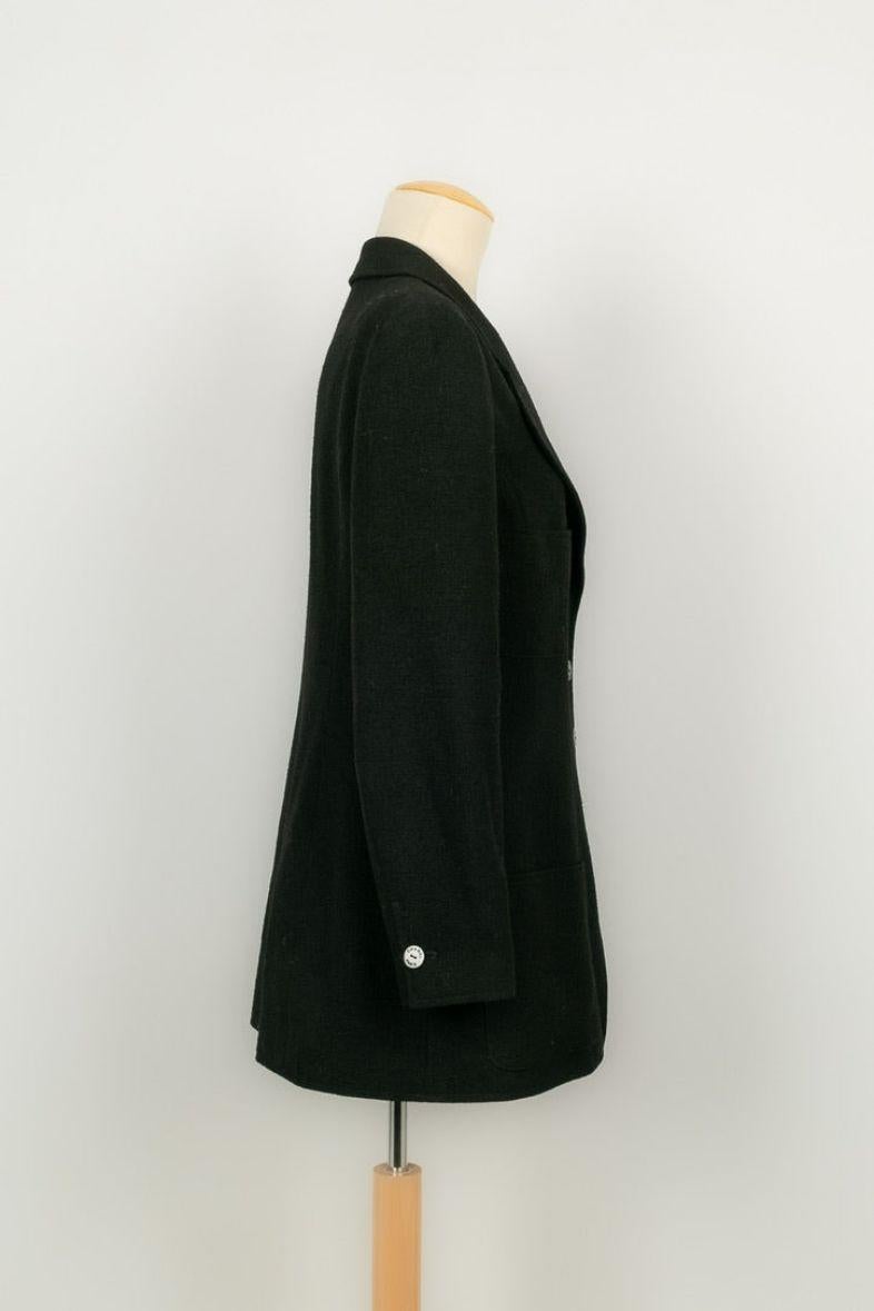 Chanel Wool Jacket with Silk Lining In Excellent Condition For Sale In SAINT-OUEN-SUR-SEINE, FR
