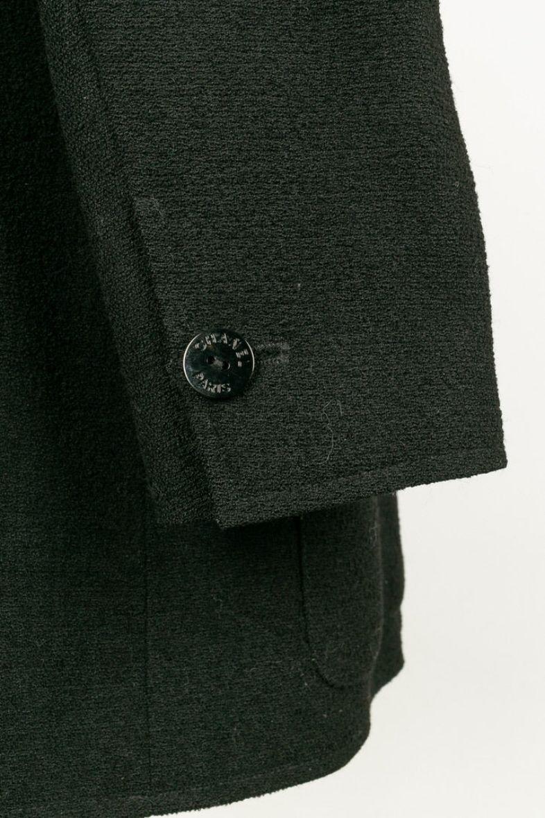 Chanel veste en laine avec doublure en soie en vente 1