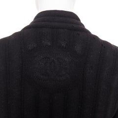 CHANEL Wool Metallic CC Logo Biker Jacket FR34 XS