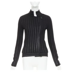 CHANEL Wool Metallic CC Logo Biker Jacket FR34 XS