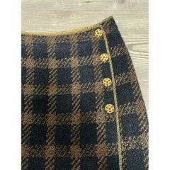 Chanel Chanel Brauner Rock mit mittlerer Länge aus Wolle