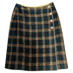 Chanel Wool Mid-Length Skirt in Brown